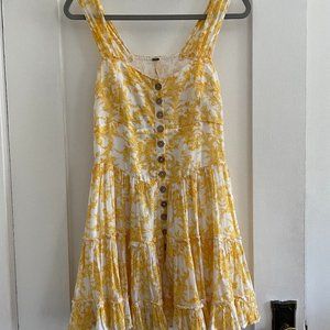 Free People size small yellow and white summer dress